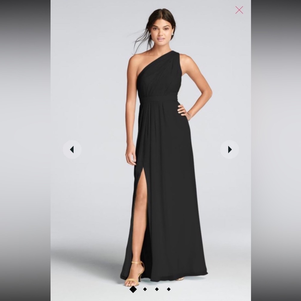 David’s Bridal Black Chiffon Dress Size 8
